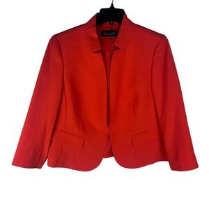 Black Label Valencia Orange Open Front Blazer Jacket Women's Size 12 NEW